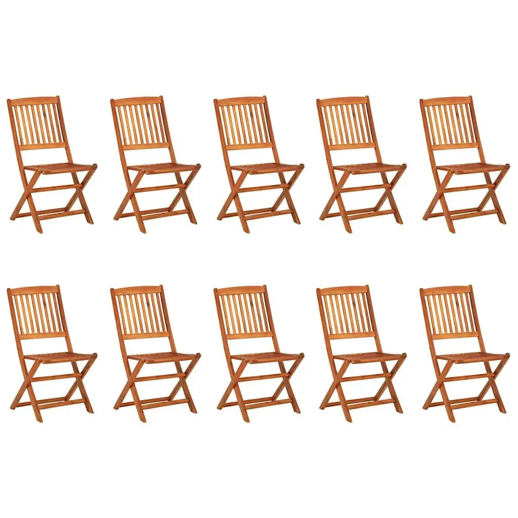 11 Piece Outdoor Patio Furniture Set Acacia Wood Dining Set Brown