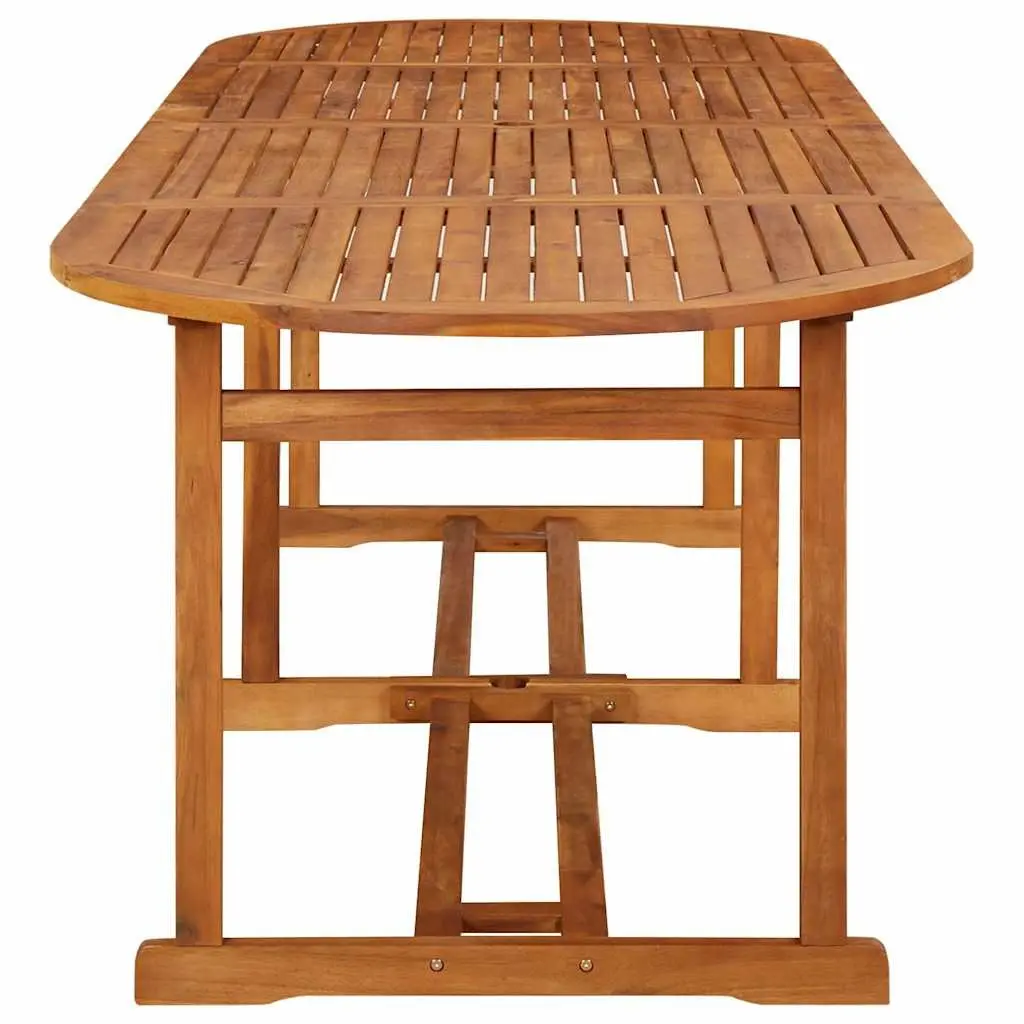 11 Piece Outdoor Patio Furniture Set Acacia Wood Dining Set Brown
