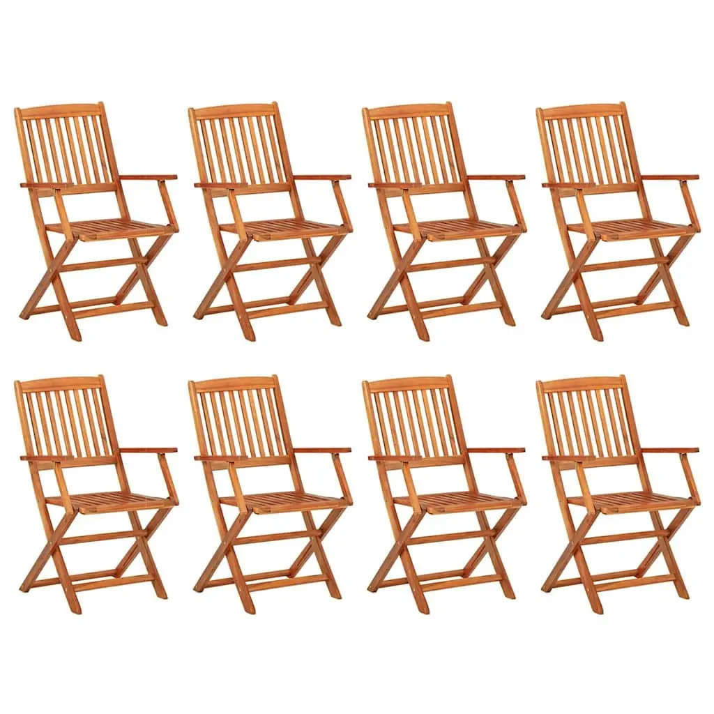 Outdoor Dining Set 9 Piece Garden Patio Table Chairs Brown Wood