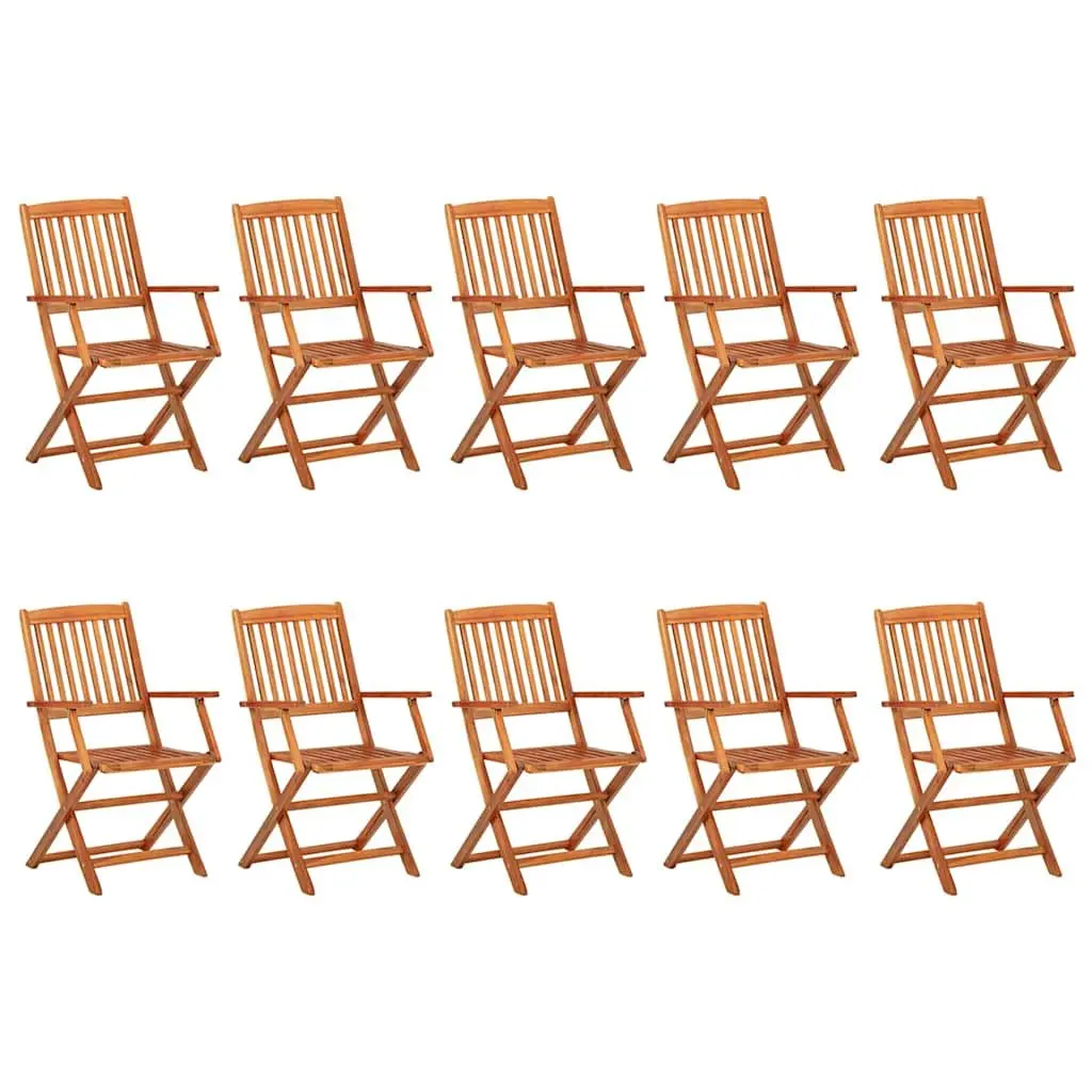 Garden Dining Set 11 Piece Outdoor Patio Table Chairs Acacia Wood Brown