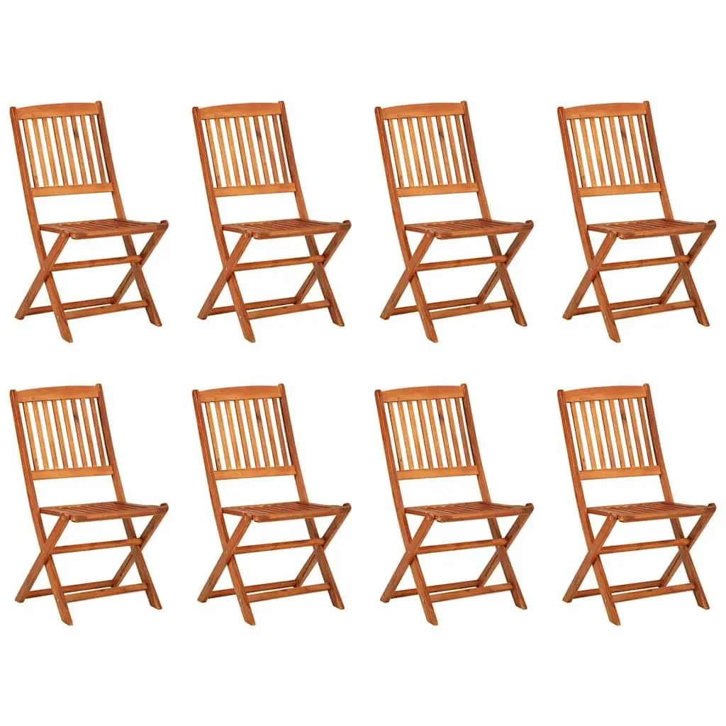 Garden Dining Set 9 Piece Outdoor Furniture Table Chairs Brown Wood