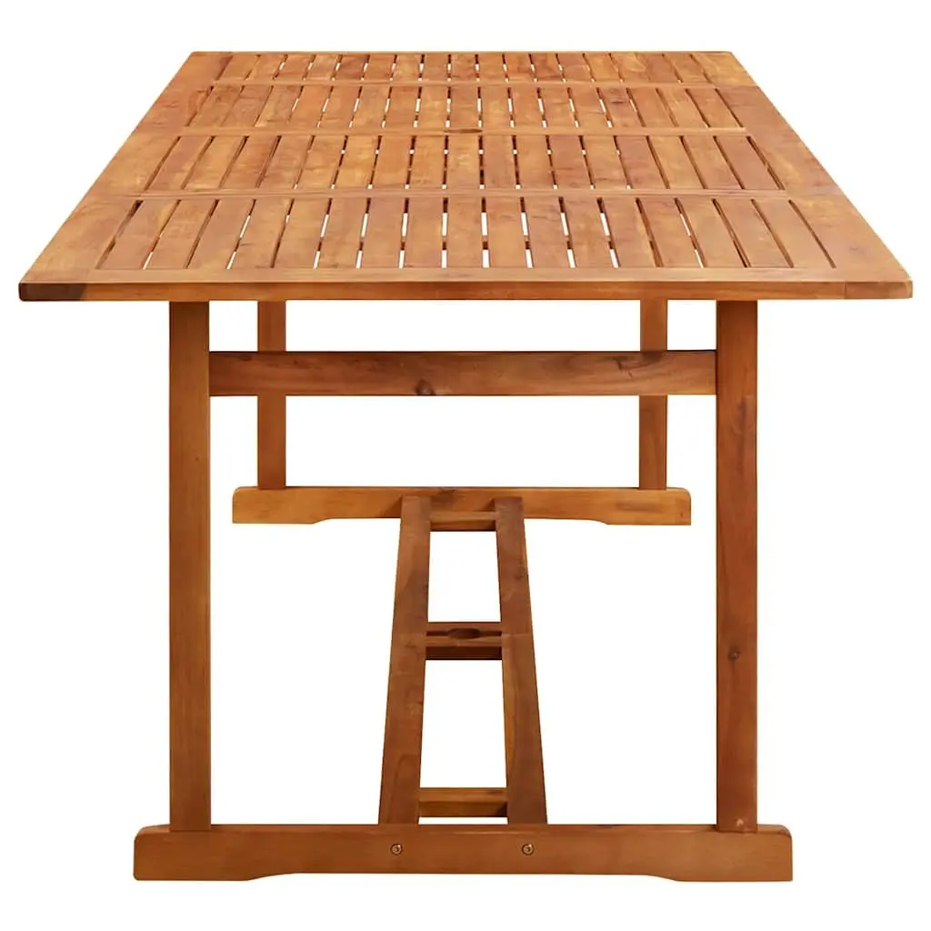 Garden Dining Set 9 Piece Outdoor Furniture Table Chairs Brown Wood