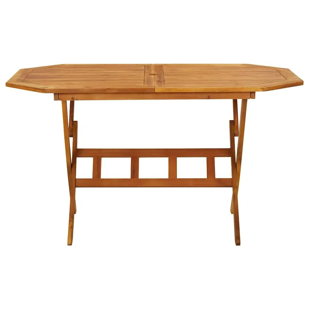 7 Piece Outdoor Garden Dining Set Wood Foldable Compact Brown