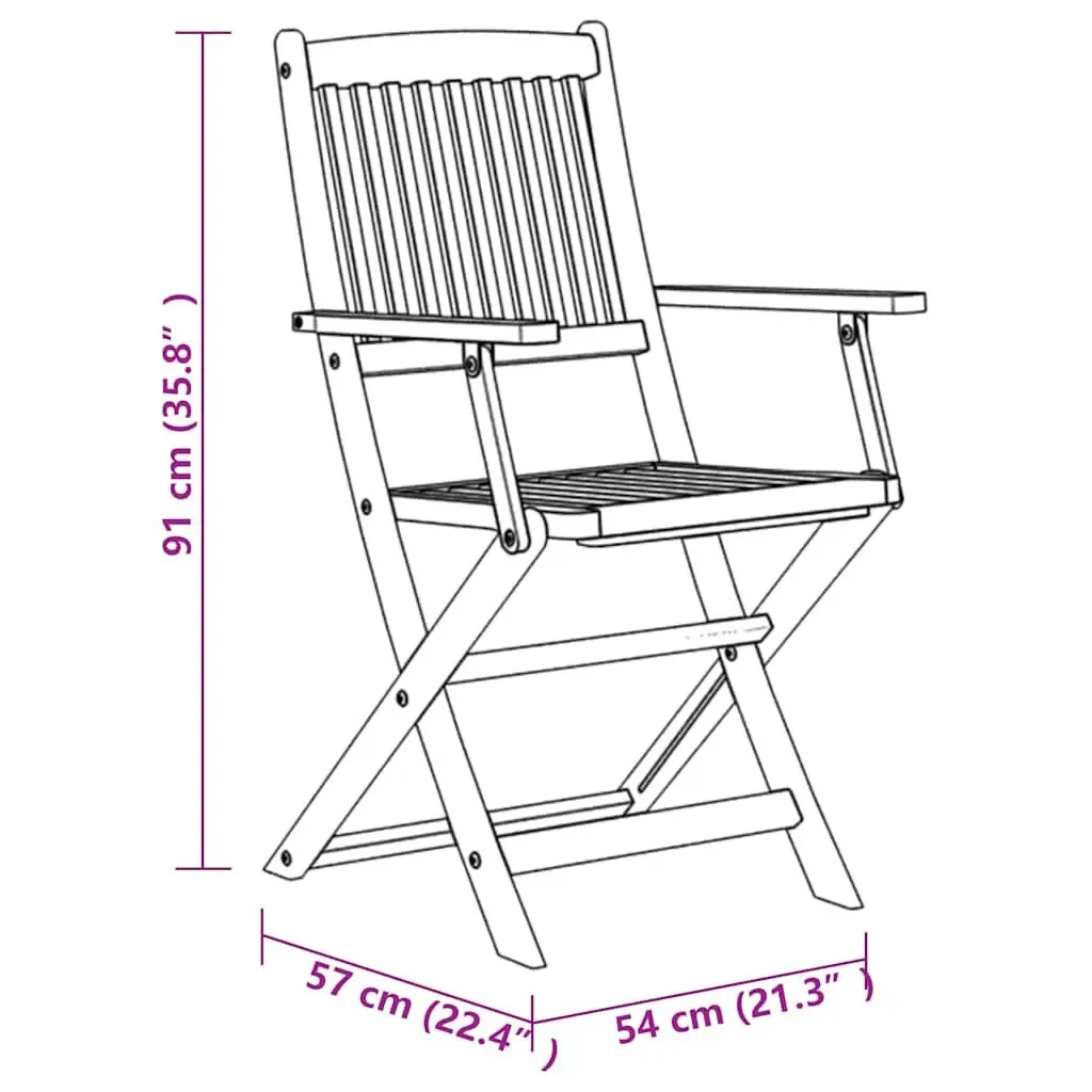 7 Piece Outdoor Garden Dining Set Wood Foldable Compact Brown