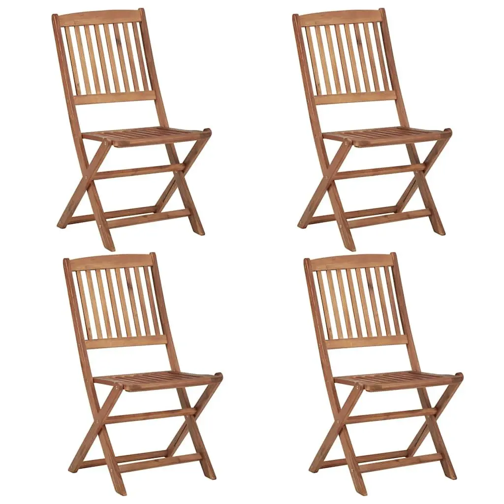 5 Piece Garden Dining Set Outdoor Patio Table Chairs Brown Folding