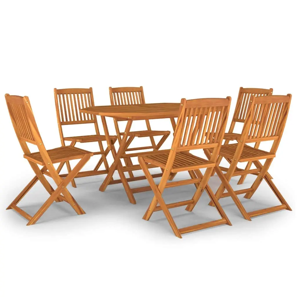 7 Piece Garden Dining Set Outdoor Patio Table Chairs Brown Wood Furniture