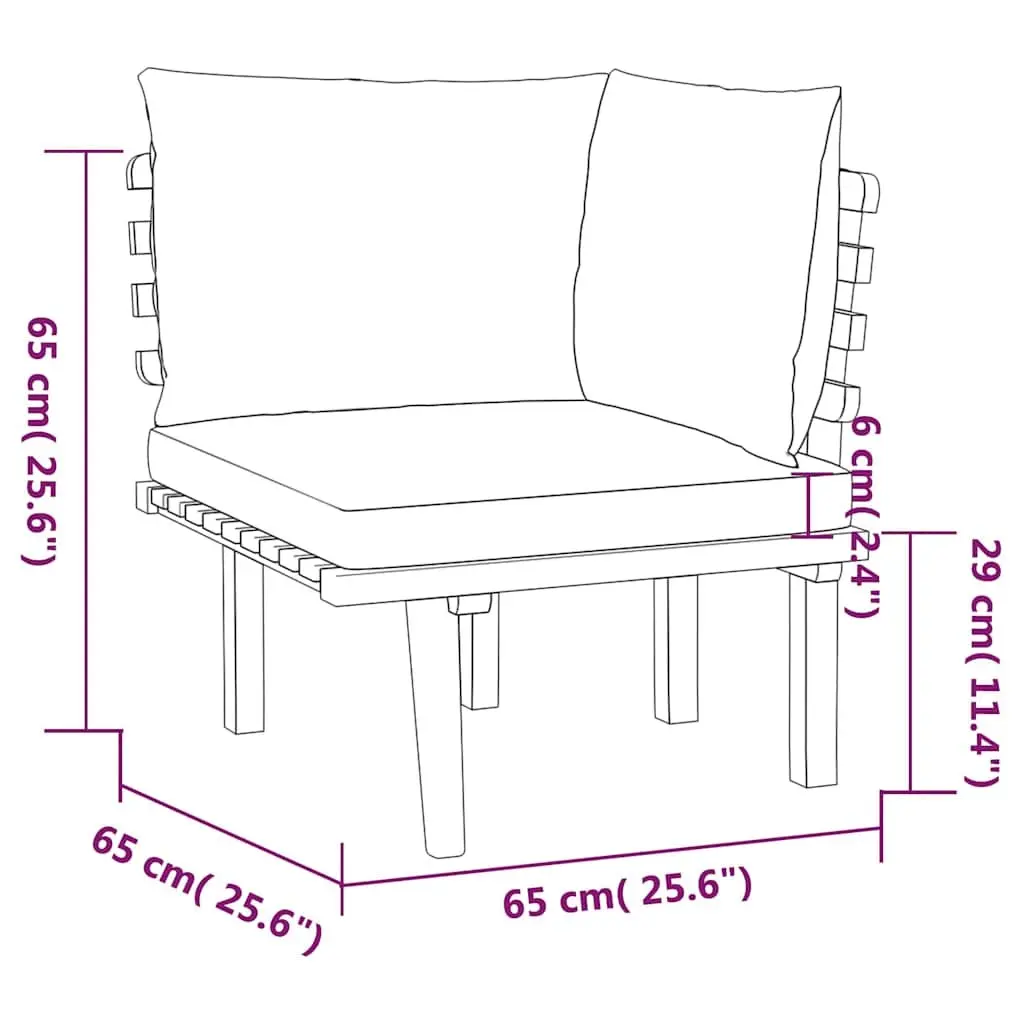 Garden Lounge Set 5 Piece Outdoor Furniture Patio Acacia Wood with Cushions