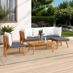 Durable 6-Piece Garden Lounge Set with Cushions