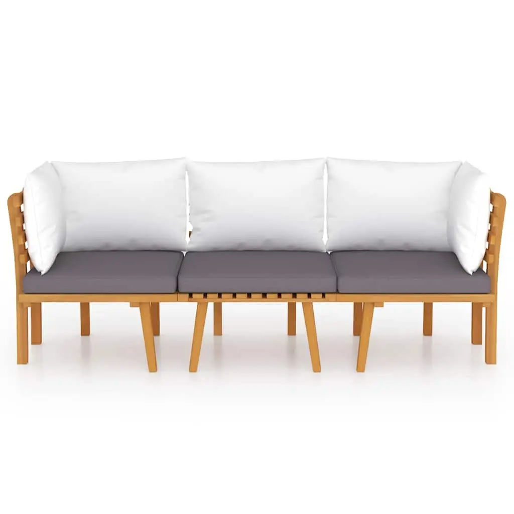 3 Piece Garden Lounge Set Outdoor Patio Furniture Solid Wood Acacia Brown