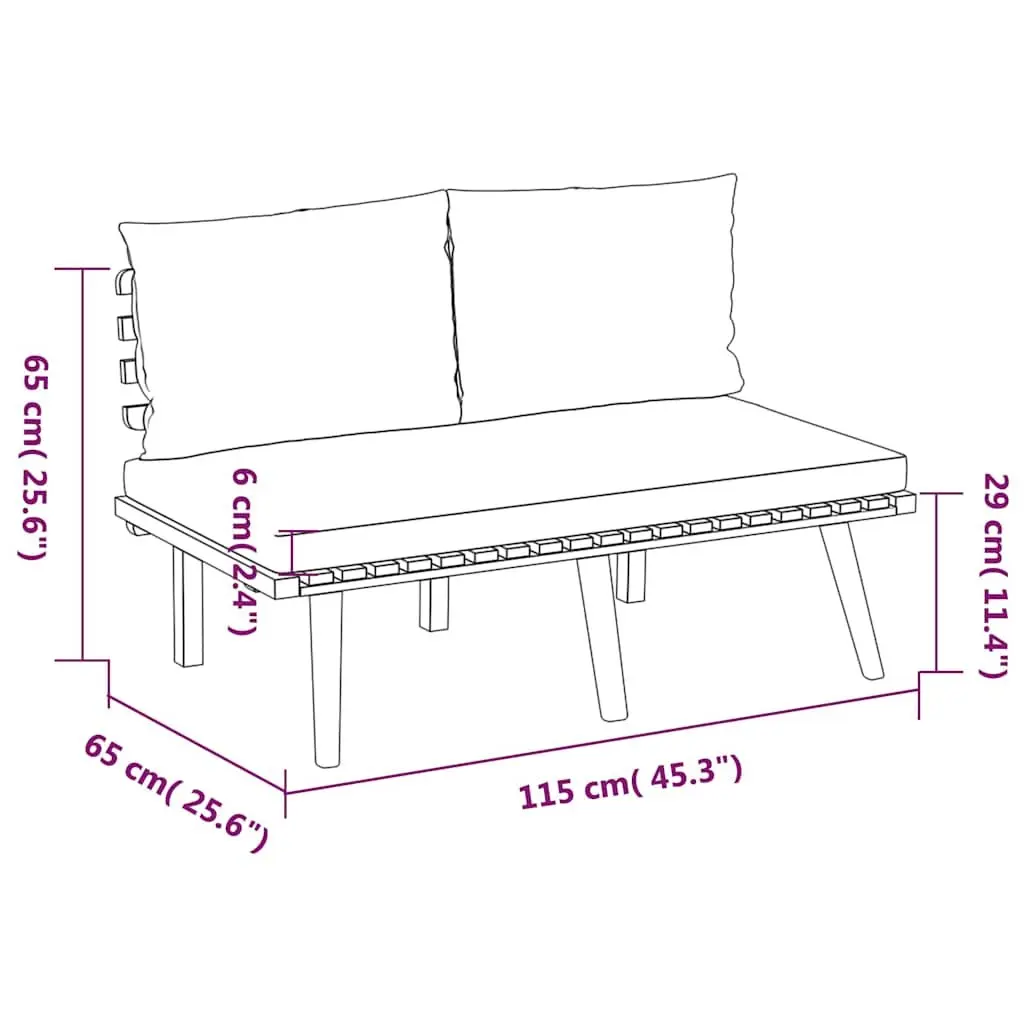 3 Piece Garden Lounge Set Outdoor Furniture Solid Wood Acacia Brown with Cushions