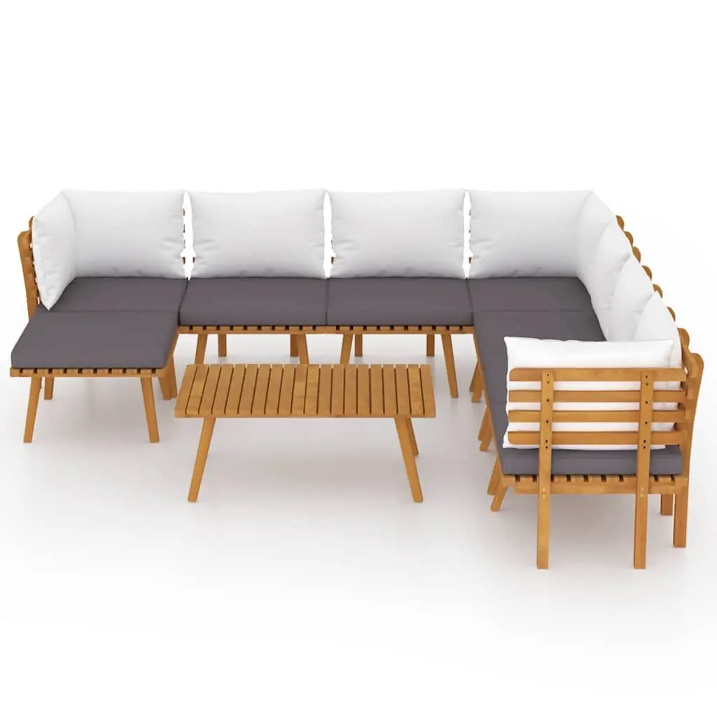 9 Piece Garden Lounge Set Outdoor Patio Furniture Solid Wood Acacia Brown