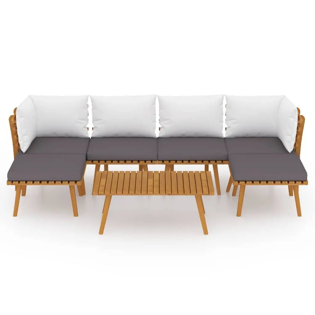 7 Piece Garden Lounge Set Solid Acacia Wood Outdoor Patio Brown