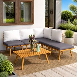 Cozy 6 Piece Acacia Lounge Set for Your Outdoor Space