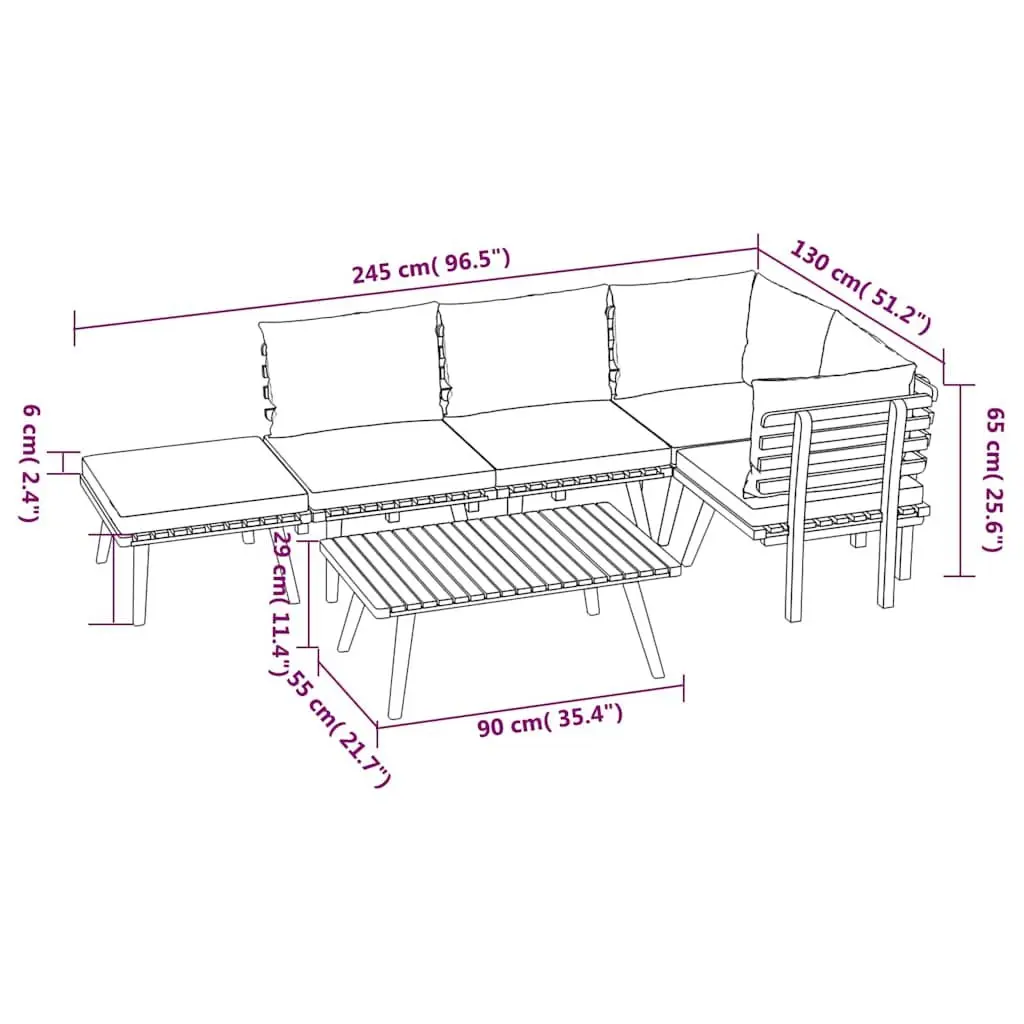 6 Piece Garden Lounge Set for Lasting Comfort