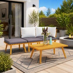 Reliable 4-Piece Garden Lounge Set for Outdoor Comfort