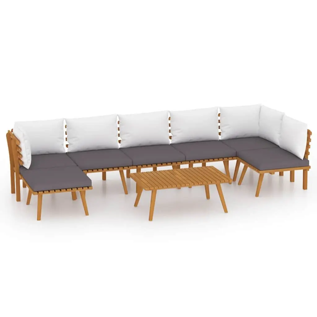 Garden Lounge Set 8 Piece Outdoor Patio Furniture Solid Wood Acacia Brown