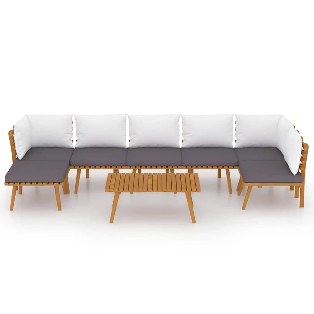 Garden Lounge Set 8 Piece Outdoor Patio Furniture Solid Wood Acacia Brown
