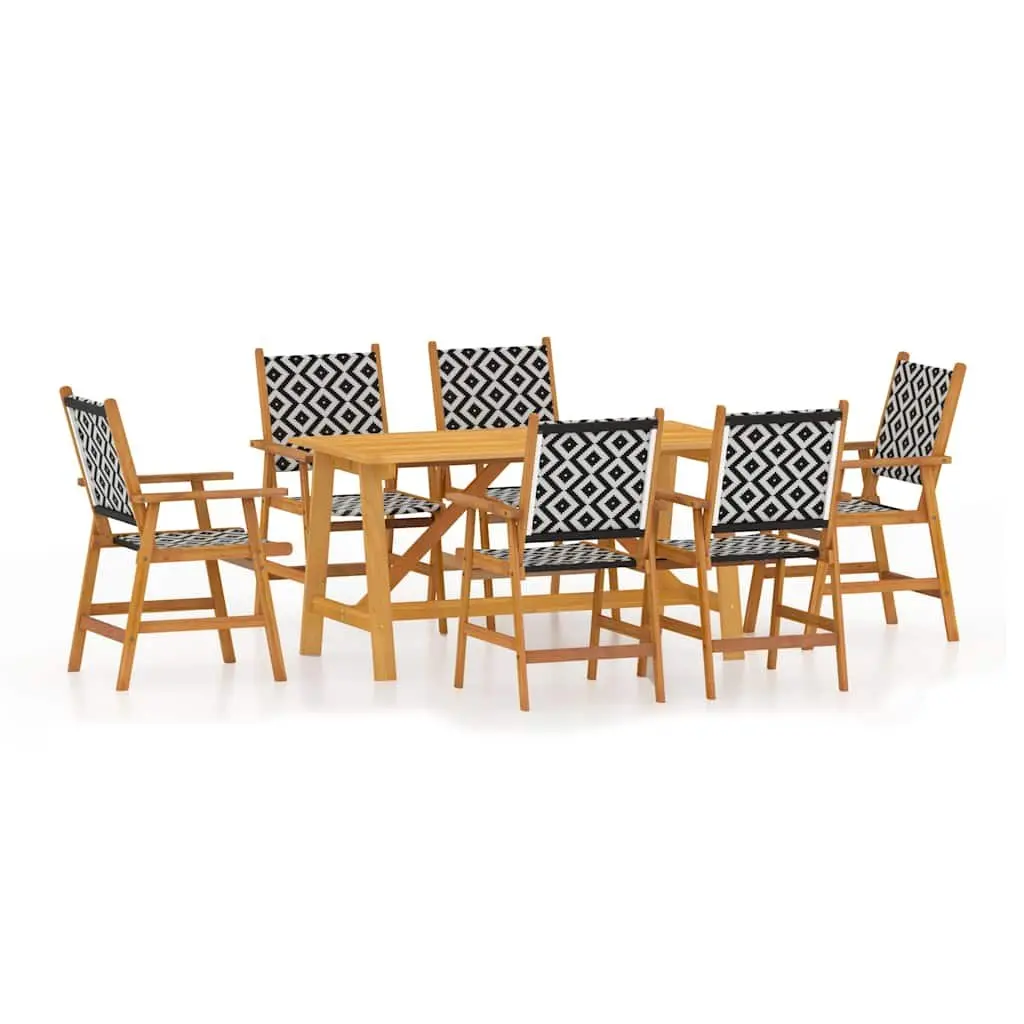 Garden Dining Set 7 Piece Outdoor Dining Acacia Wood Brown