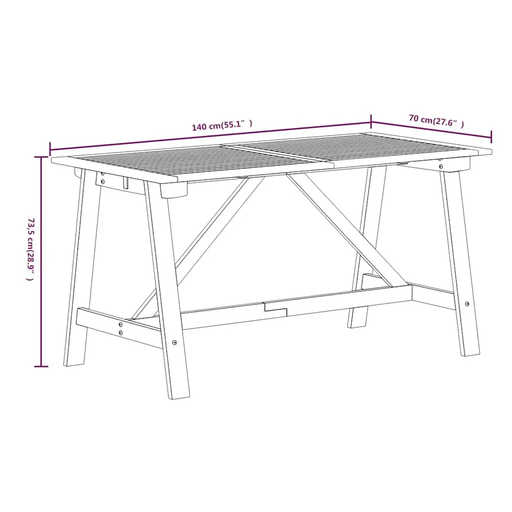 Garden Dining Set 7 Piece Outdoor Dining Acacia Wood Brown