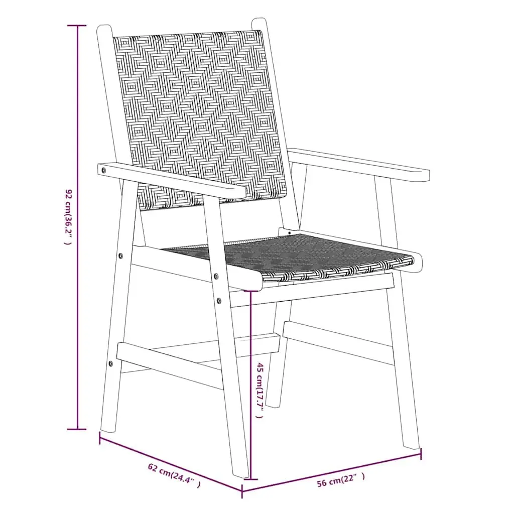 Garden Dining Set 7 Piece Outdoor Dining Acacia Wood Brown