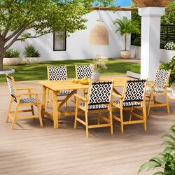 Reliable 7-Piece Acacia Wood Dining Set for Your Patio