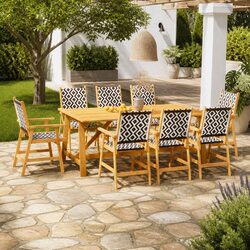 Elegant 9 Piece Garden Dining Set with Acacia Wood