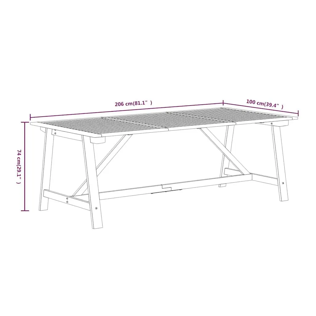 9 Piece Garden Dining Set Outdoor Patio Acacia Wood Brown Furniture