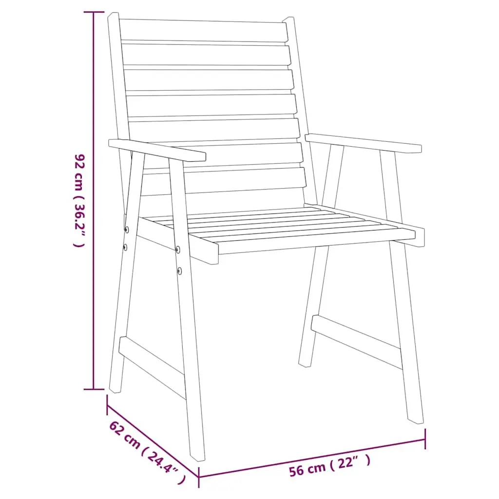 5 Piece Garden Dining Set Outdoor Patio Furniture Solid Acacia Wood Brown