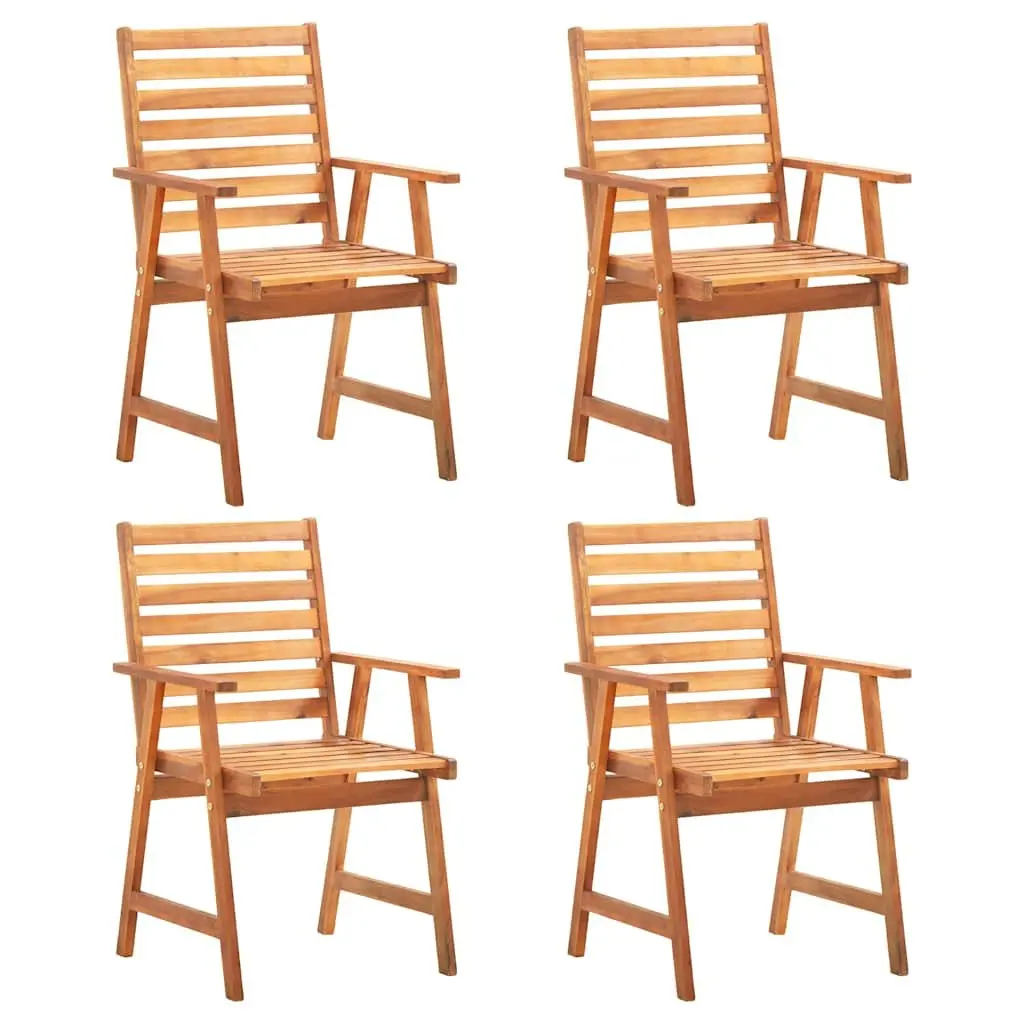 5 Piece Garden Dining Set Outdoor Patio Furniture Solid Acacia Wood Brown