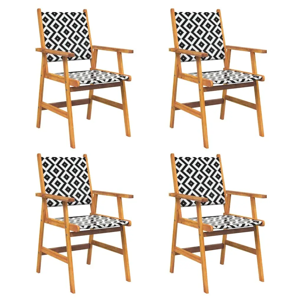 Garden Dining Set 5 Piece Outdoor Patio Furniture Solid Wood Brown