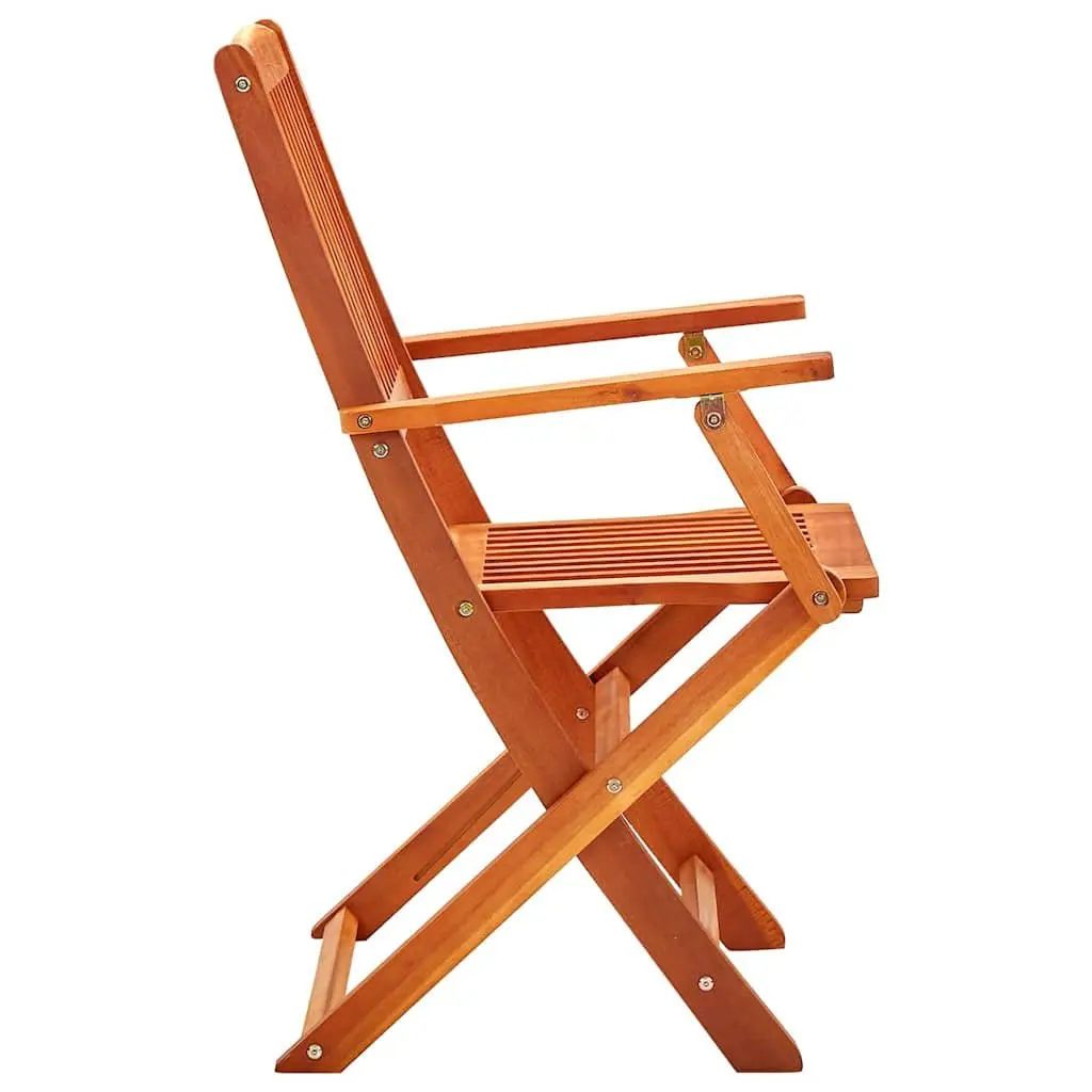 Folding Garden Chairs Outdoor Dining Set 8 Piece Eucalyptus Wood Brown