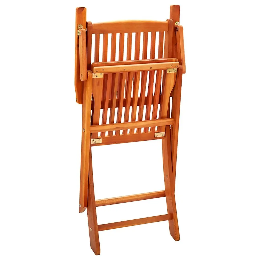 Folding Garden Chairs Outdoor Dining Set 8 Piece Eucalyptus Wood Brown