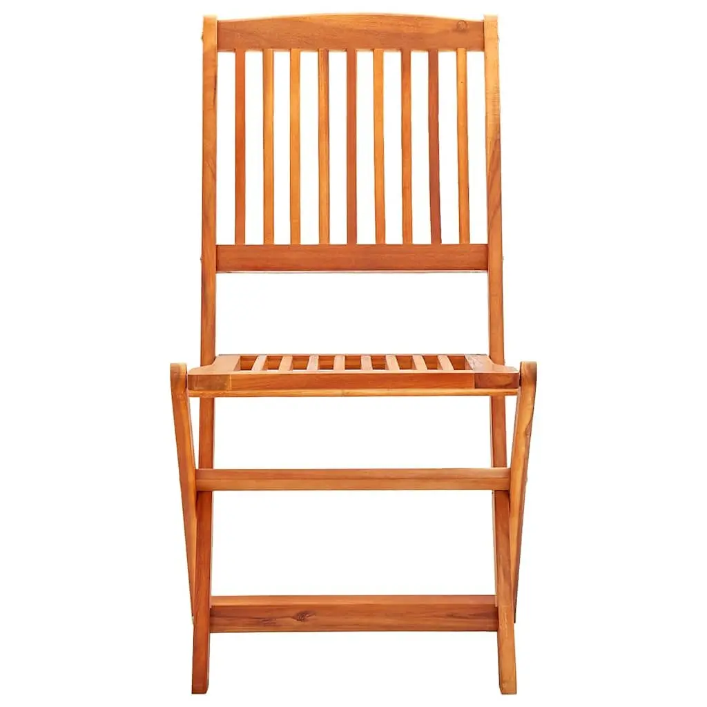 Folding Garden Chairs Outdoor Dining 8 Piece Eucalyptus Wood Brown
