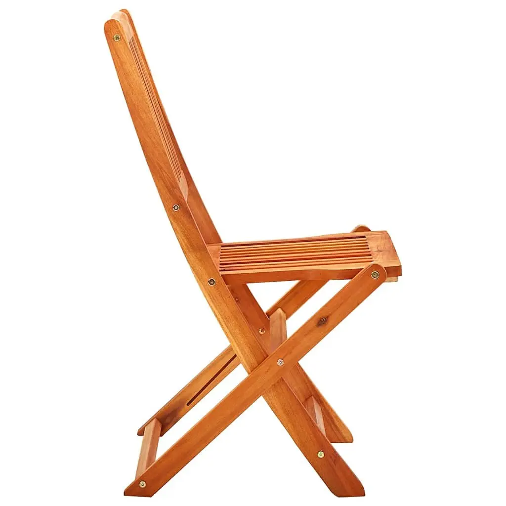 Folding Garden Chairs Outdoor Dining 8 Piece Eucalyptus Wood Brown