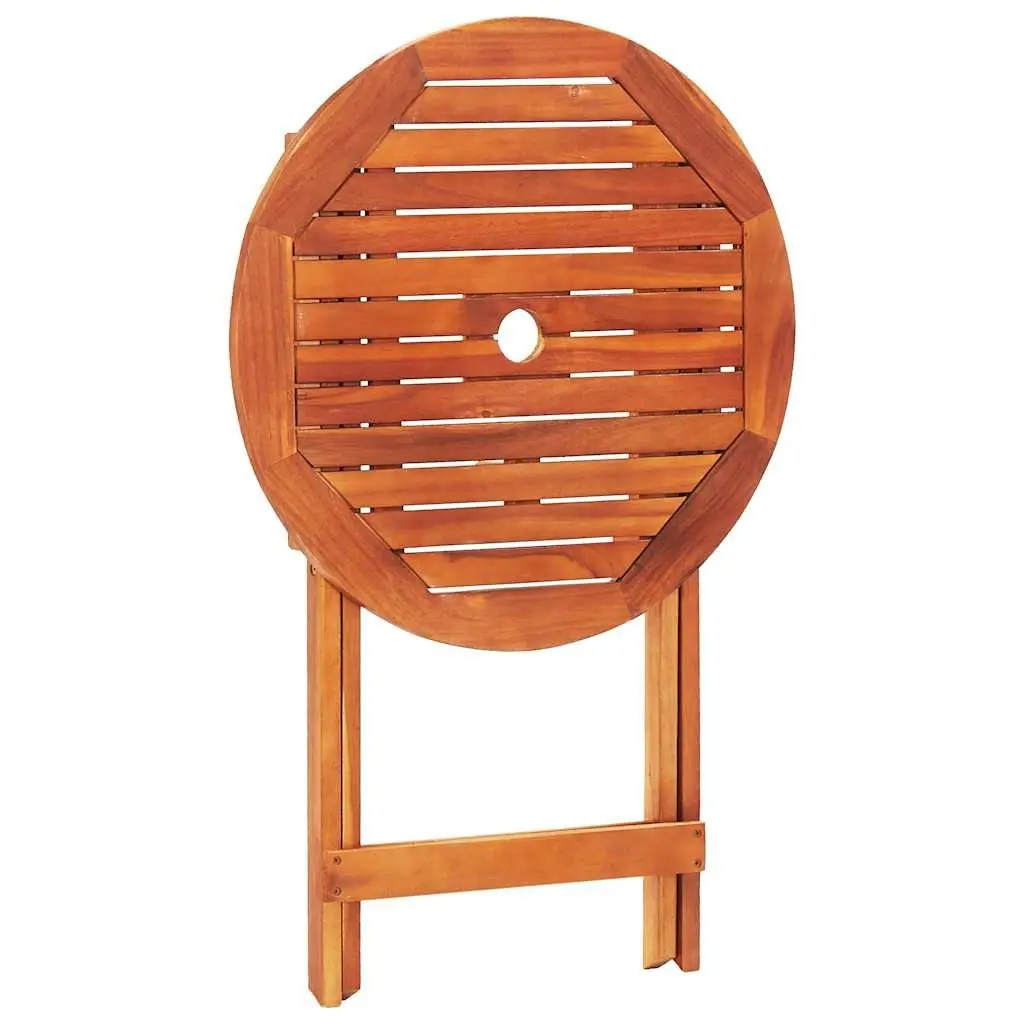 Folding 3 Piece Dining Set Eucalyptus Wood Brown Outdoor Garden Patio Furniture