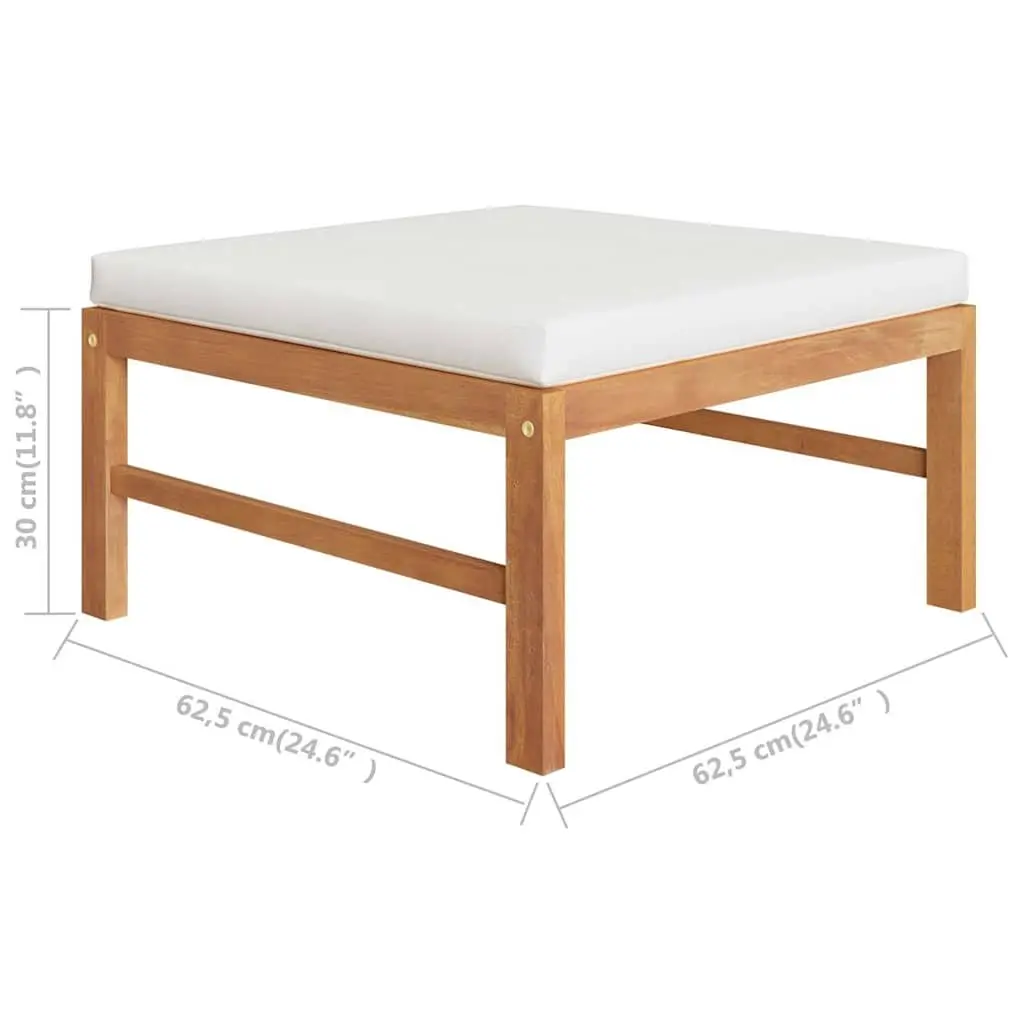 4 Piece Garden Lounge Set Teak Wood Outdoor Furniture Patio Chat with Cushions