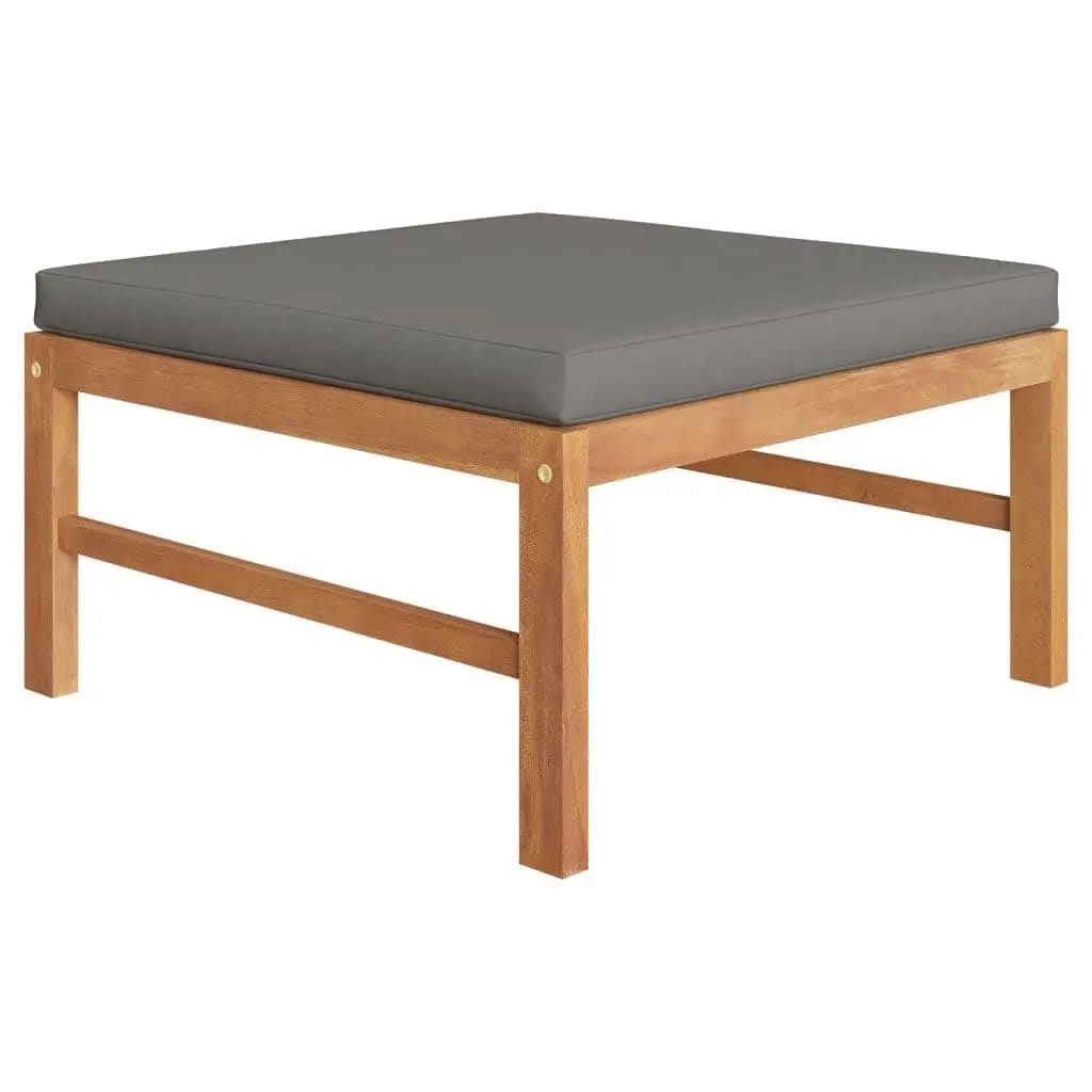 Garden Lounge Set 5 Piece Outdoor Furniture Patio Teak Grey Cushions