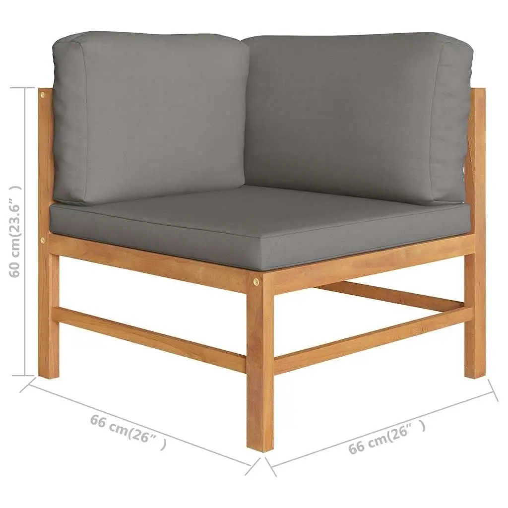 3-Seater Garden Sofa with Solid Teak Build