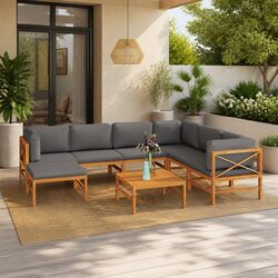 Comfort and Durability in This 8-Piece Garden Lounge Set