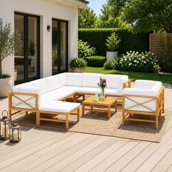 Comfortable and Stylish 10-Piece Garden Lounge Set