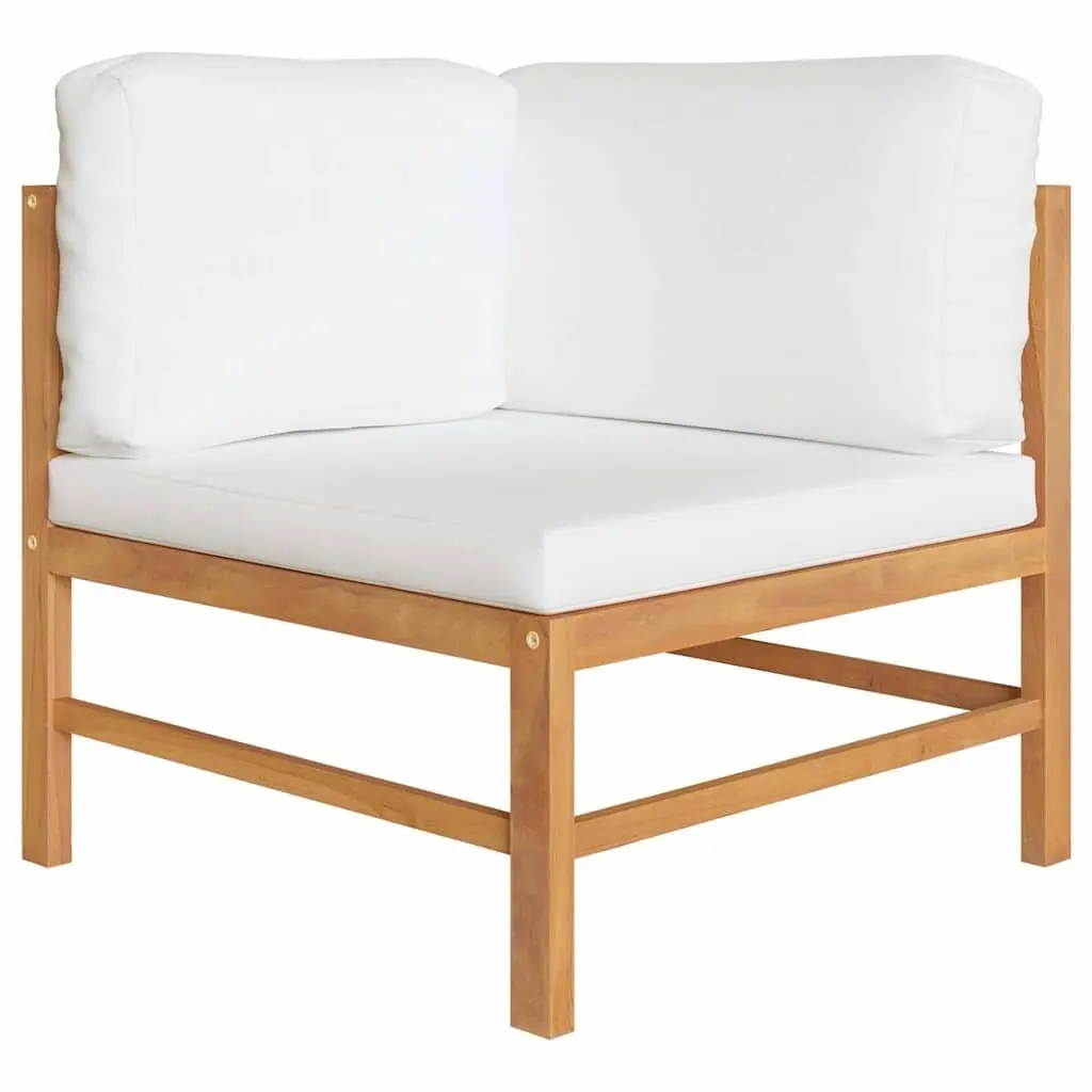 Garden Lounge Set 12 Piece Outdoor Furniture Teak Wood Cream Cushions