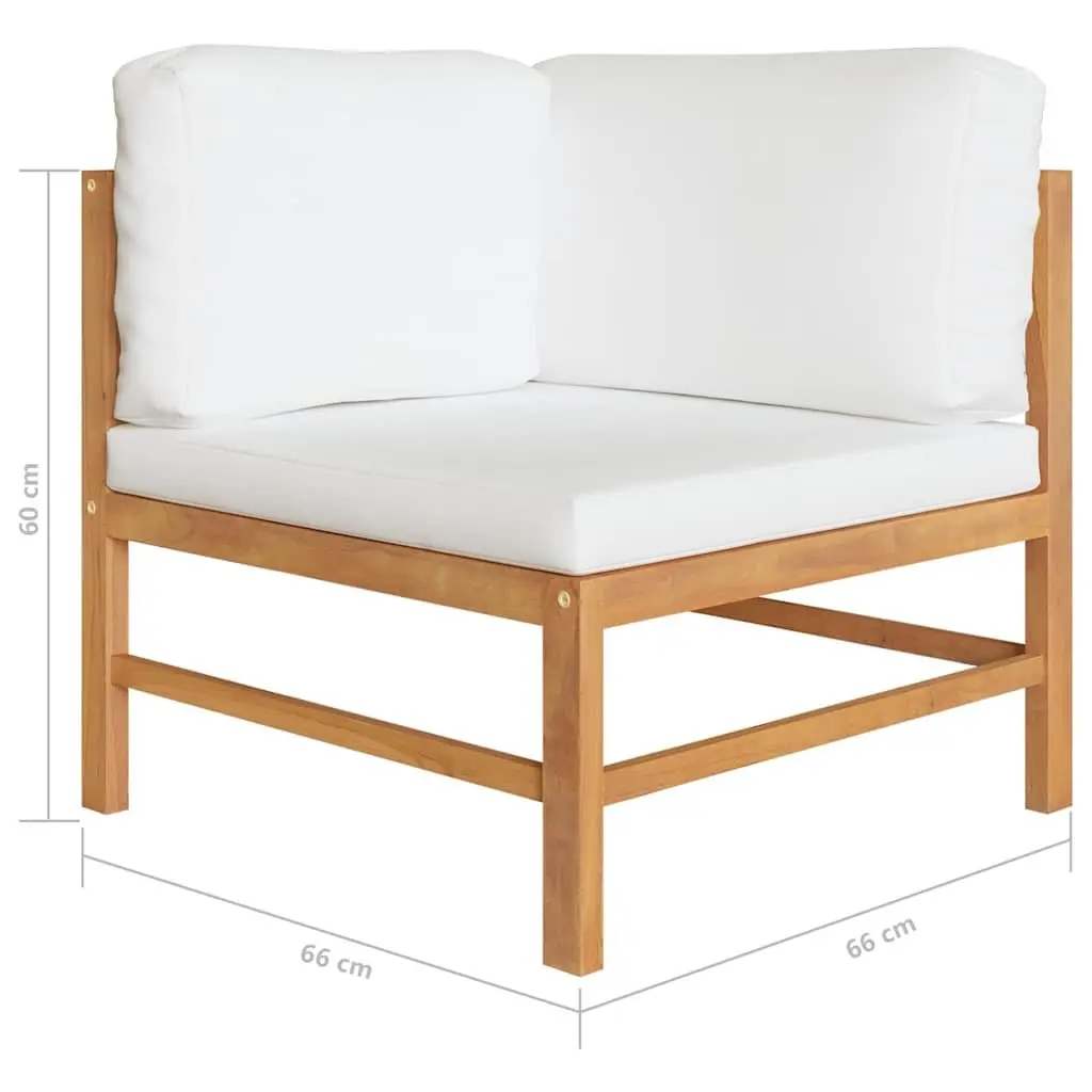 Garden Lounge Set 12 Piece Outdoor Furniture Teak Wood Cream Cushions