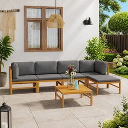 Comfortable & Durable 6-Piece Teak Garden Lounge Set