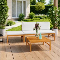 Comfortable and Durable 4 Piece Teak Garden Lounge Set