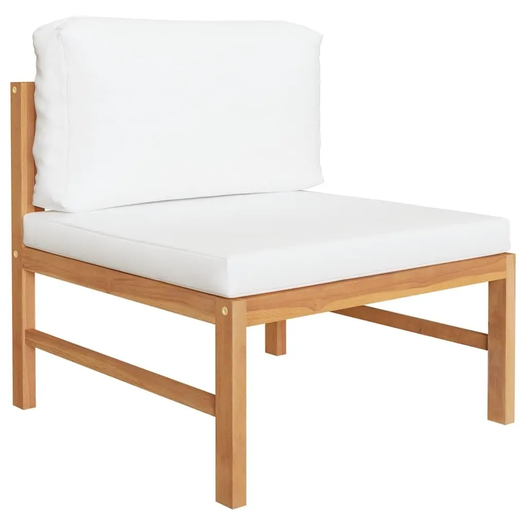 Garden Lounge Set 8 Piece Outdoor Furniture Cushions Cream Teak Hardwood
