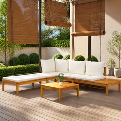 Comfortable Outdoor Lounge Set with Acacia Wood Construction