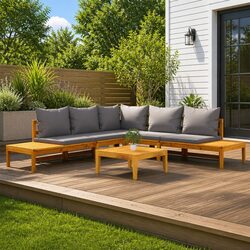 Comfortable 4-Piece Garden Lounge Set in Acacia Wood