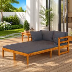 Comfortable Sun Loungers with Dark Grey Cushions for Relaxation