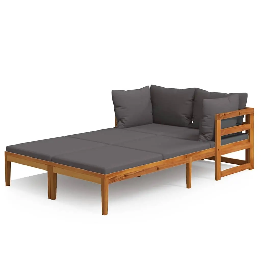 Sun Loungers with Dark Grey Cushions for Relaxation