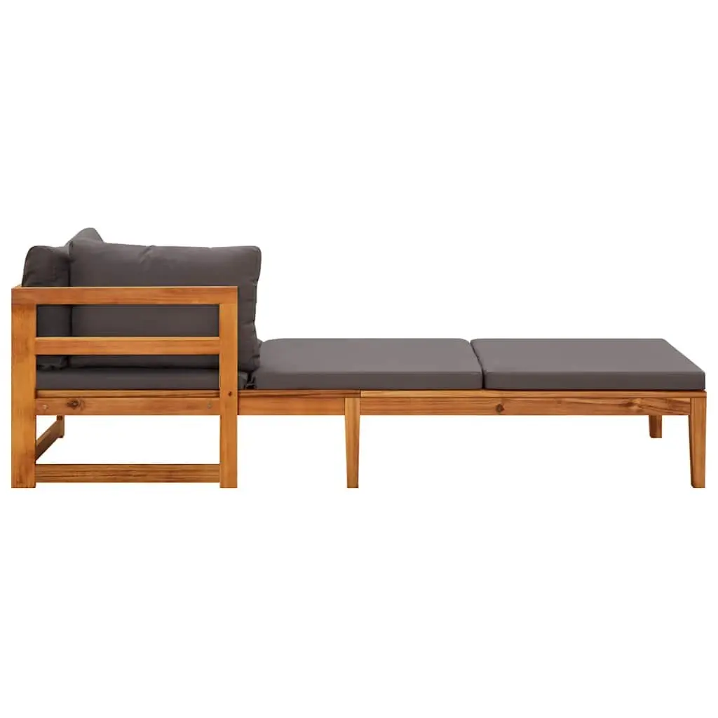 Sun Loungers with Dark Grey Cushions for Relaxation